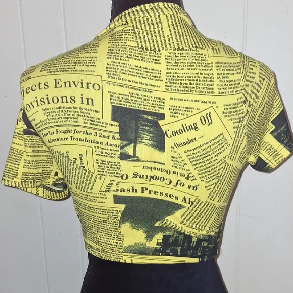 Yellow Graphic Crop Top - Picture 3 of 5